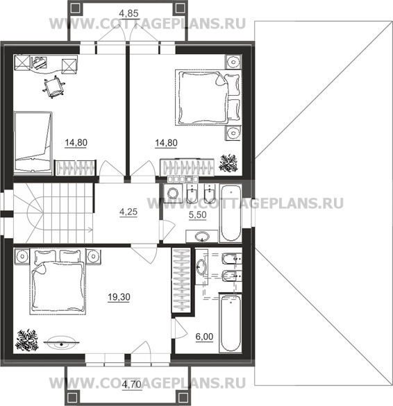 Поэтажные планы проект дома 21-92 общ. площадь 230,85 м2