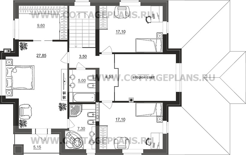 Поэтажные планы проект дома 101-52 общ. площадь 317,00 м2