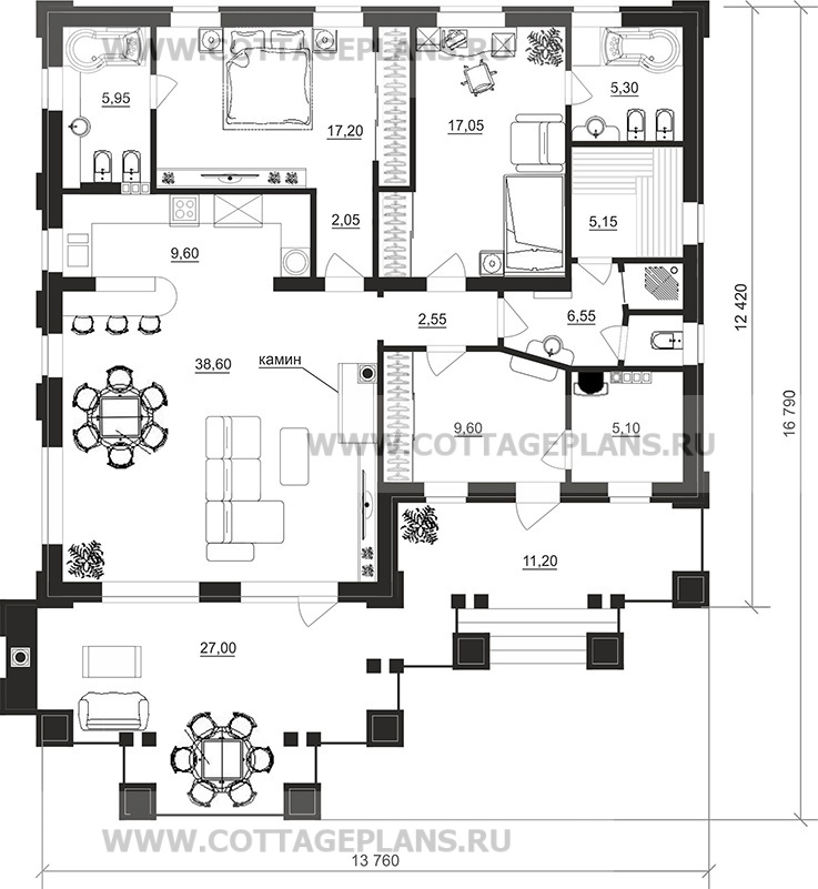 Поэтажные планы проект дома 90-80 общ. площадь 122,90 м2