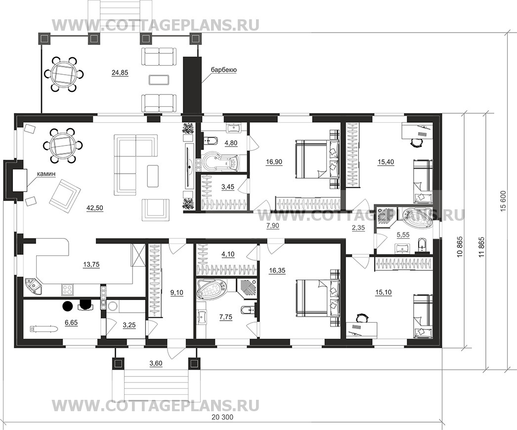 Поэтажные планы проект дома 702-43 общ. площадь 176,05 м2