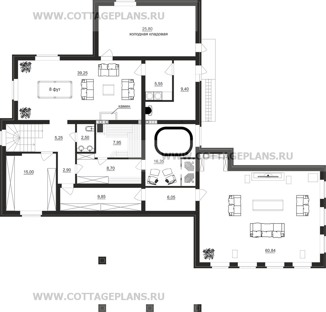 Поэтажные планы проект дома 24-43 общ. площадь 400,65 м2