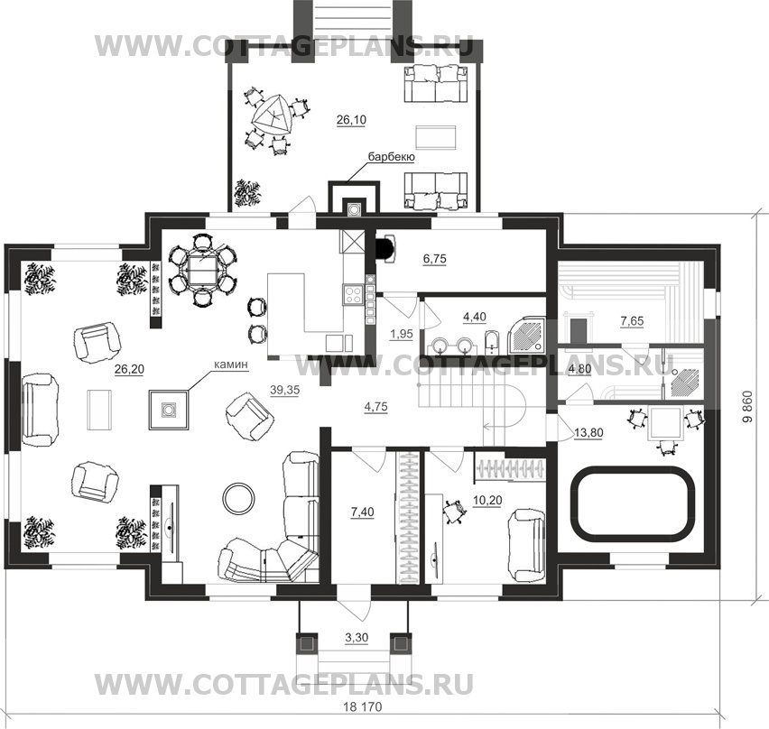 Поэтажные планы проект дома 71-28 общ. площадь 325,35 м2