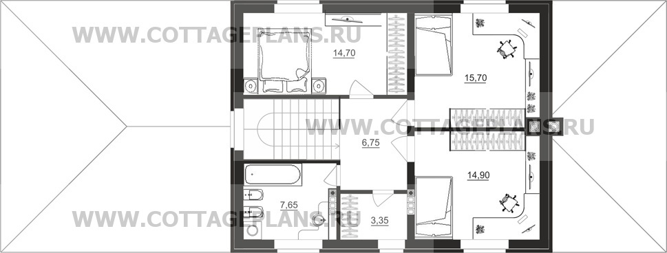 Поэтажные планы проект дома 76-02 общ. площадь 273,10 м2