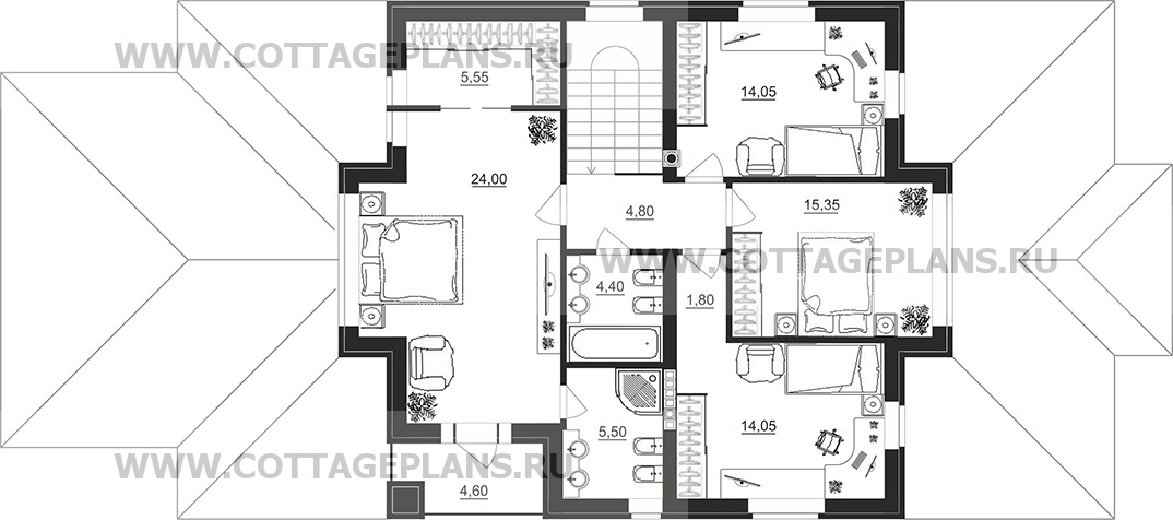 Поэтажные планы проект дома 92-91 общ. площадь 229,60 м2