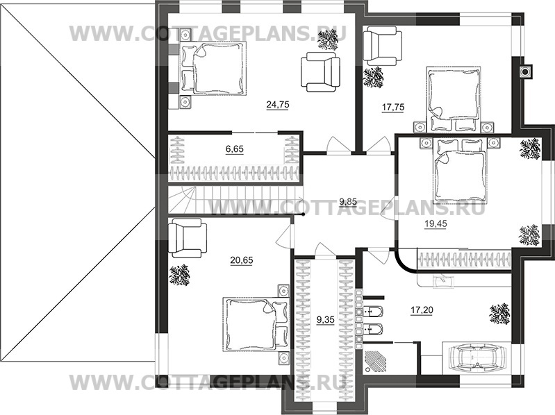 Поэтажные планы проект дома 104-63 общ. площадь 267,60 м2
