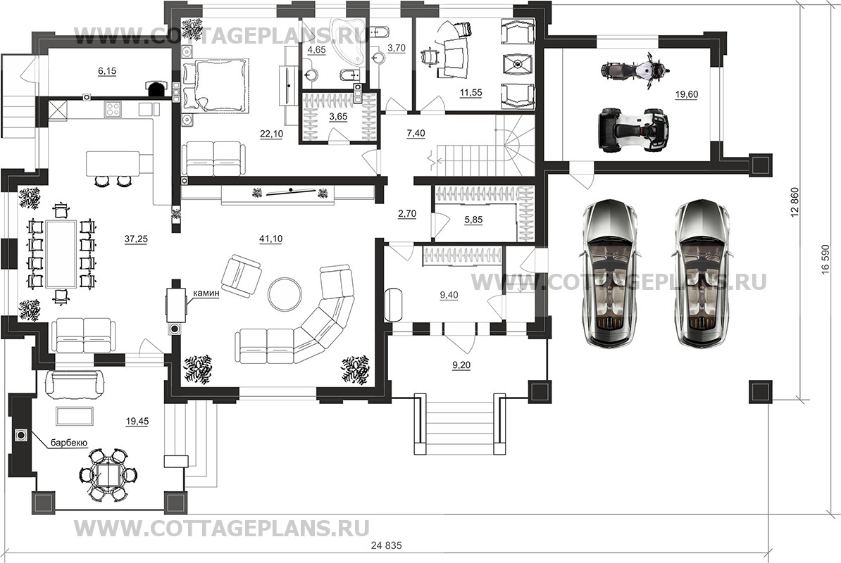 Поэтажные планы проект дома 202-64 общ. площадь 314,45 м2