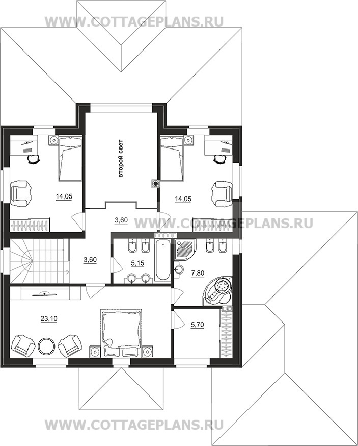 Поэтажные планы проект дома 77-10 общ. площадь 196,00 м2