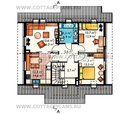 Поэтажные планы проект дома 81-69 общ. площадь 180,9м2