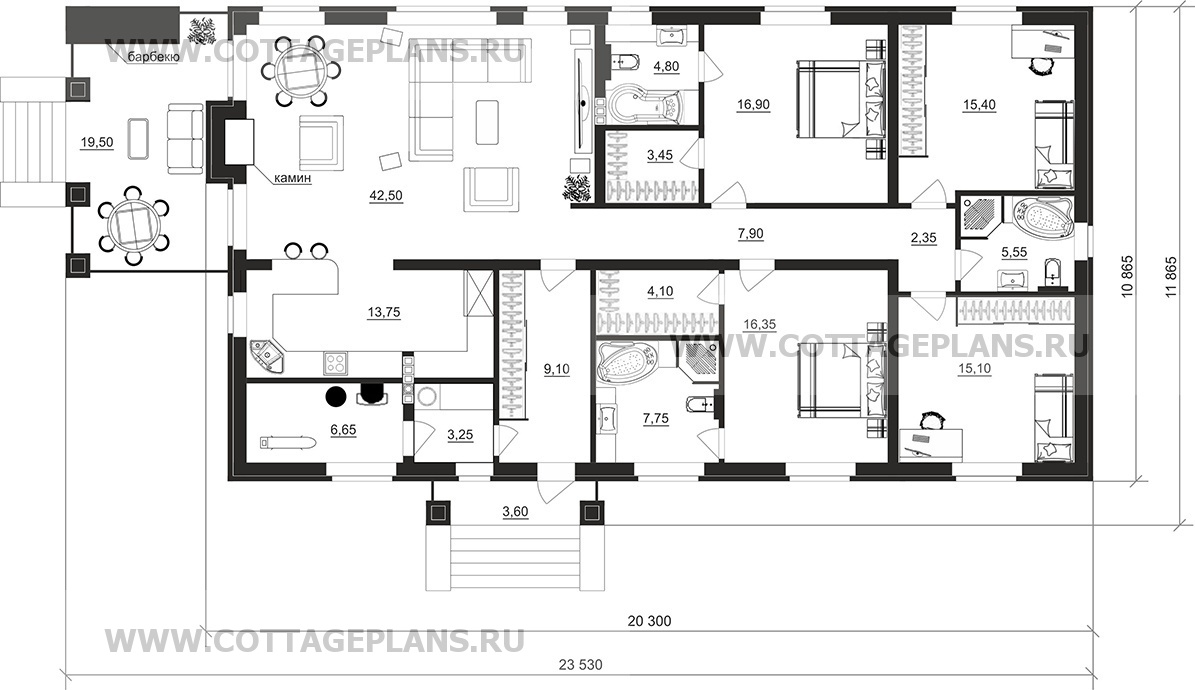 Поэтажные планы проект дома 700-97 общ. площадь 176,05 м2