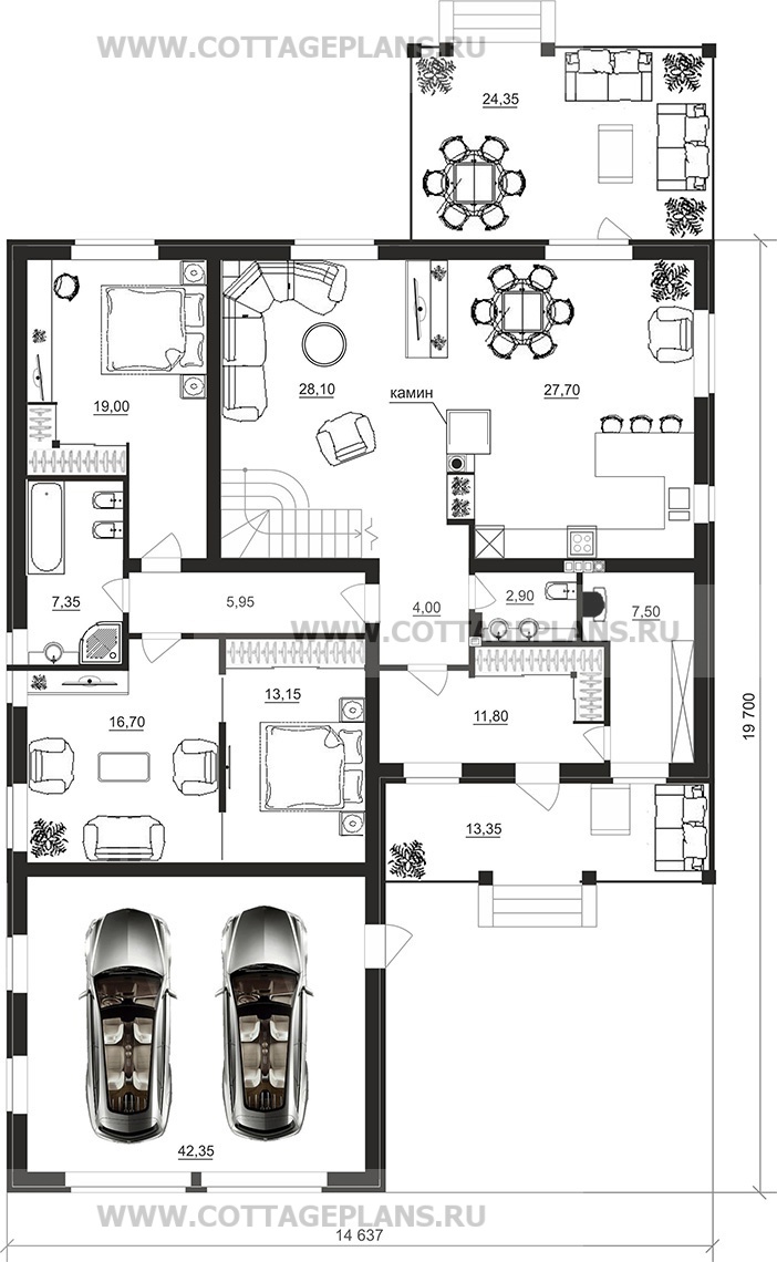 Поэтажные планы проект дома 77-70 общ. площадь 227,40 м2