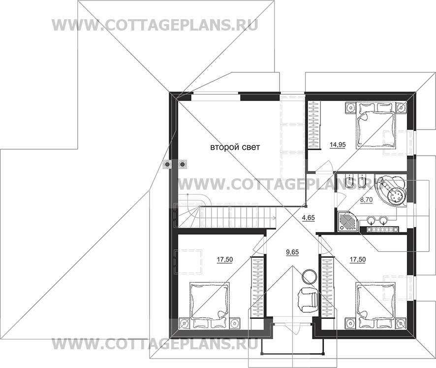 Поэтажные планы проект дома 75-74 общ. площадь 218,50 м2