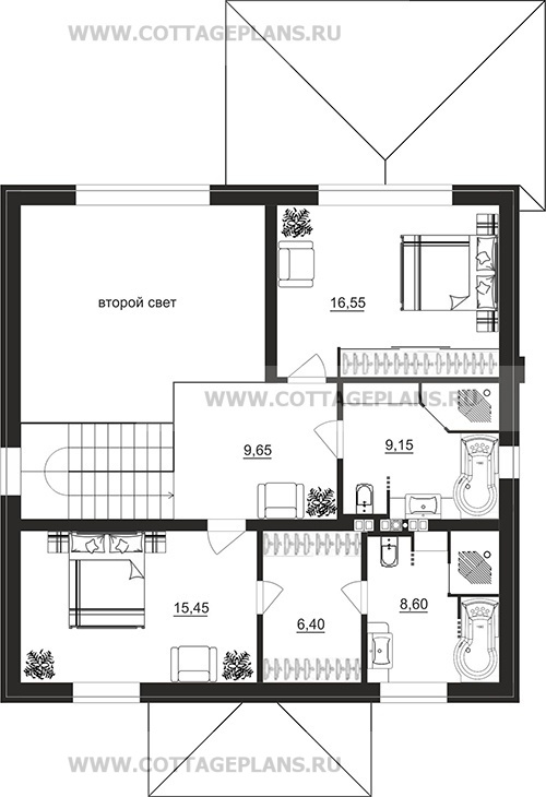 Поэтажные планы проект дома 108-14 общ. площадь 153,70 м2