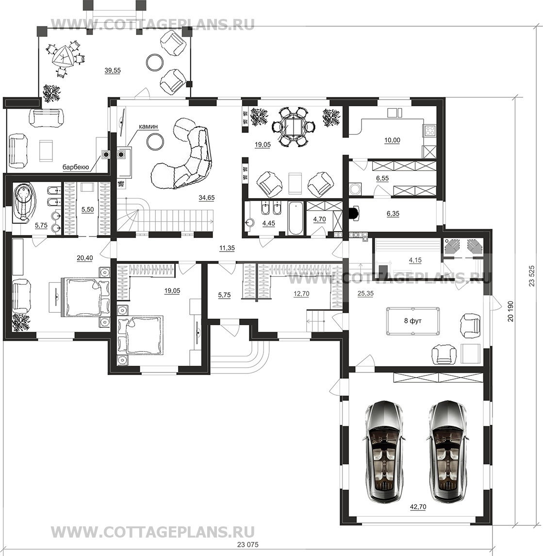 Поэтажные планы проект дома 75-37 общ. площадь 320,20 м2