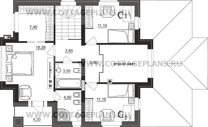 Поэтажные планы проект дома 200-50 общ. площадь 133,60 м2