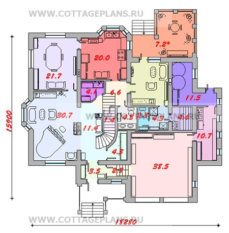 Поэтажные планы проект дома 47-00 общ. площадь 418,4 м2