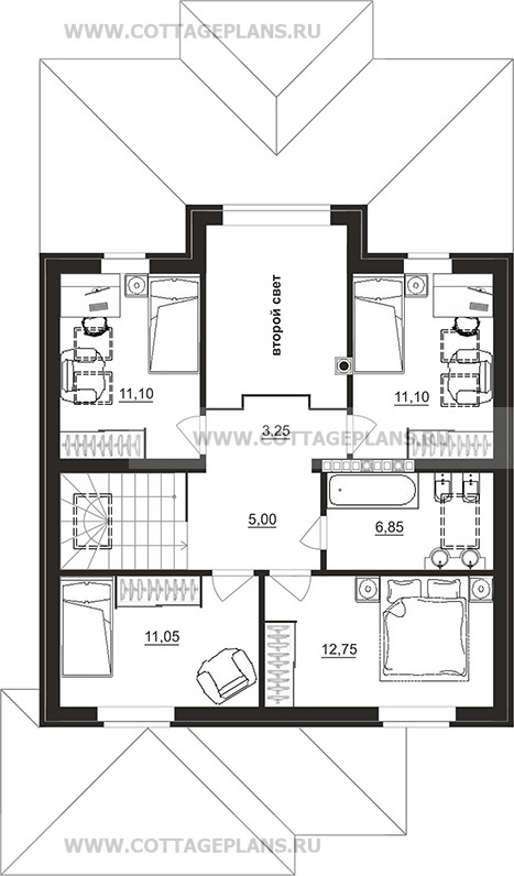 Поэтажные планы проект дома 101-00 общ. площадь 201,60 м2
