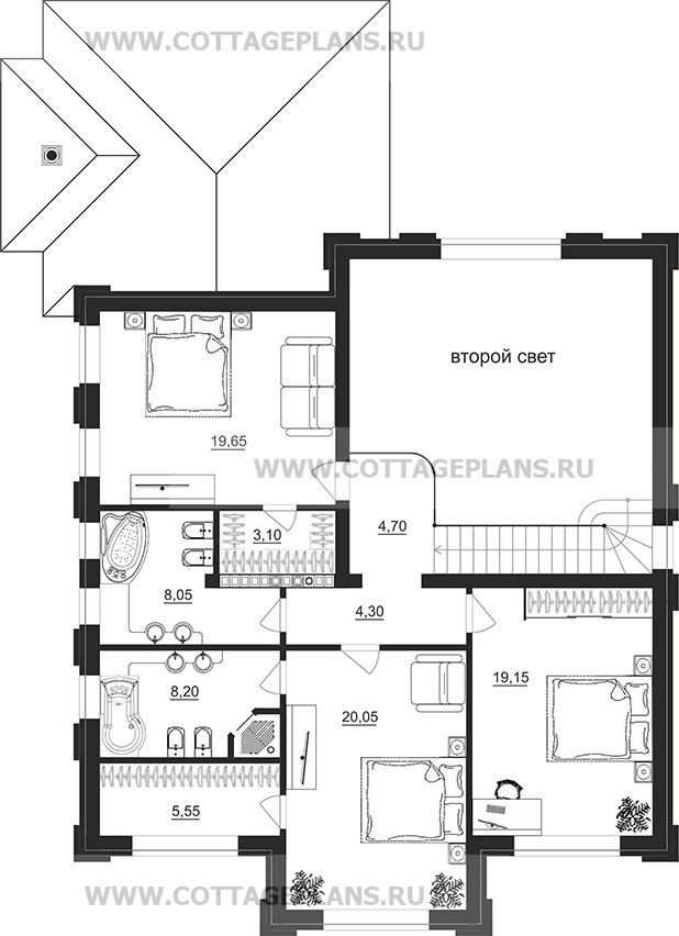 Поэтажные планы проект дома 103-88 общ. площадь 336,70 м2