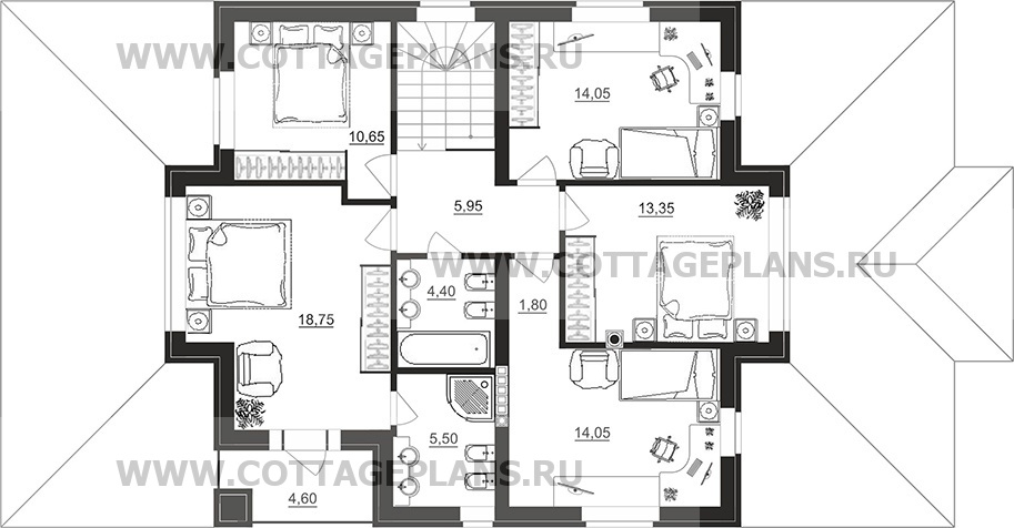 Поэтажные планы проект дома 29-94 общ. площадь 204,95 м2