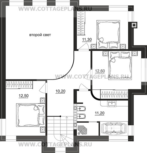 Поэтажные планы проект дома 204-52 общ. площадь 134,55 м2