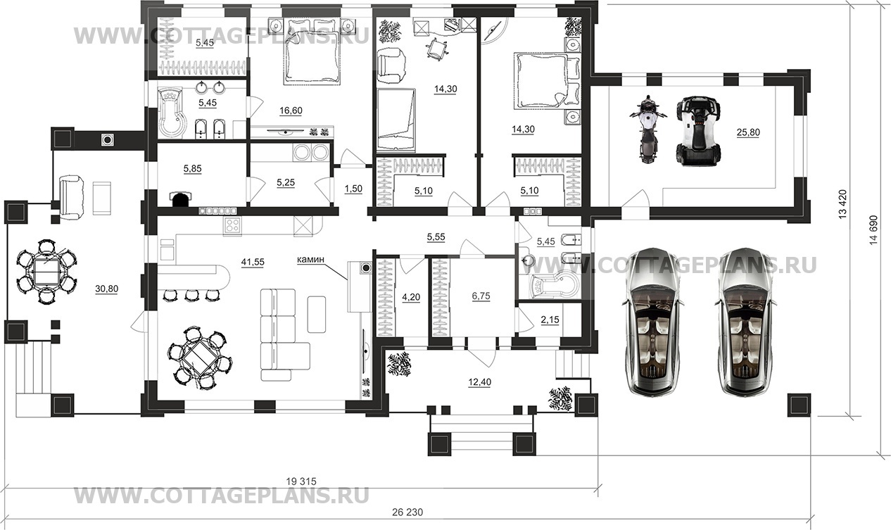 Поэтажные планы проект дома 27-69 общ. площадь 170,25 м2