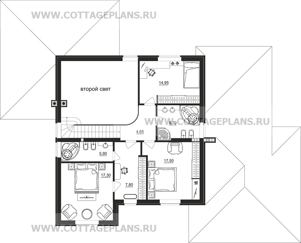 Поэтажные планы проект дома 75-19 общ. площадь 250,25 м2