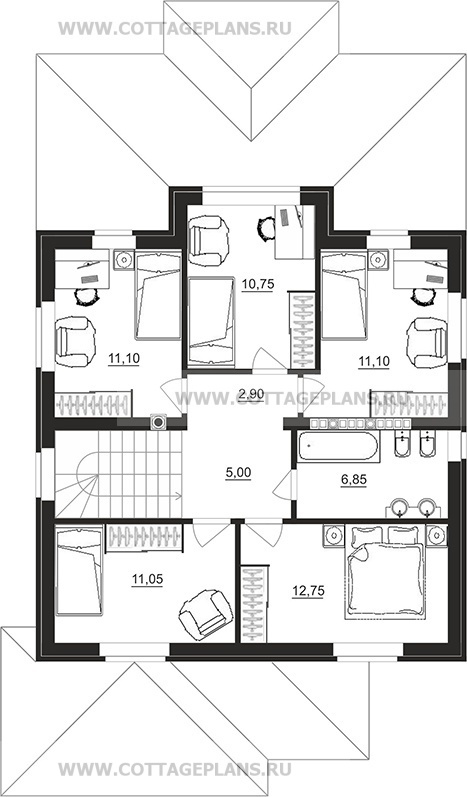Поэтажные планы проект дома 71-64 общ. площадь 211,80 м2