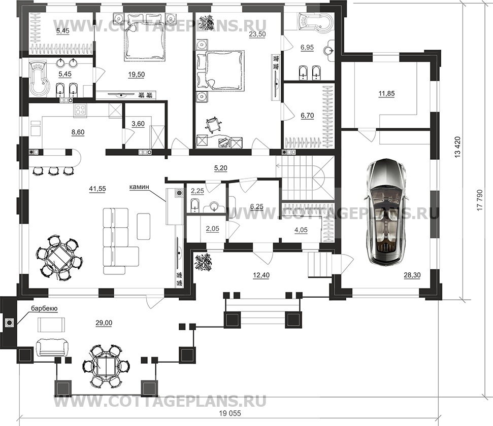 Поэтажные планы проект дома 91-87 общ. площадь 317,00 м2