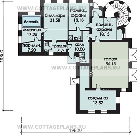 Поэтажные планы проект дома 59-76 общ. площадь 1000 м2
