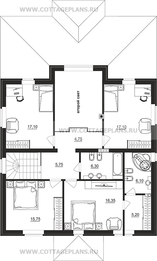 Поэтажные планы проект дома 77-02 общ. площадь 200,70 м2