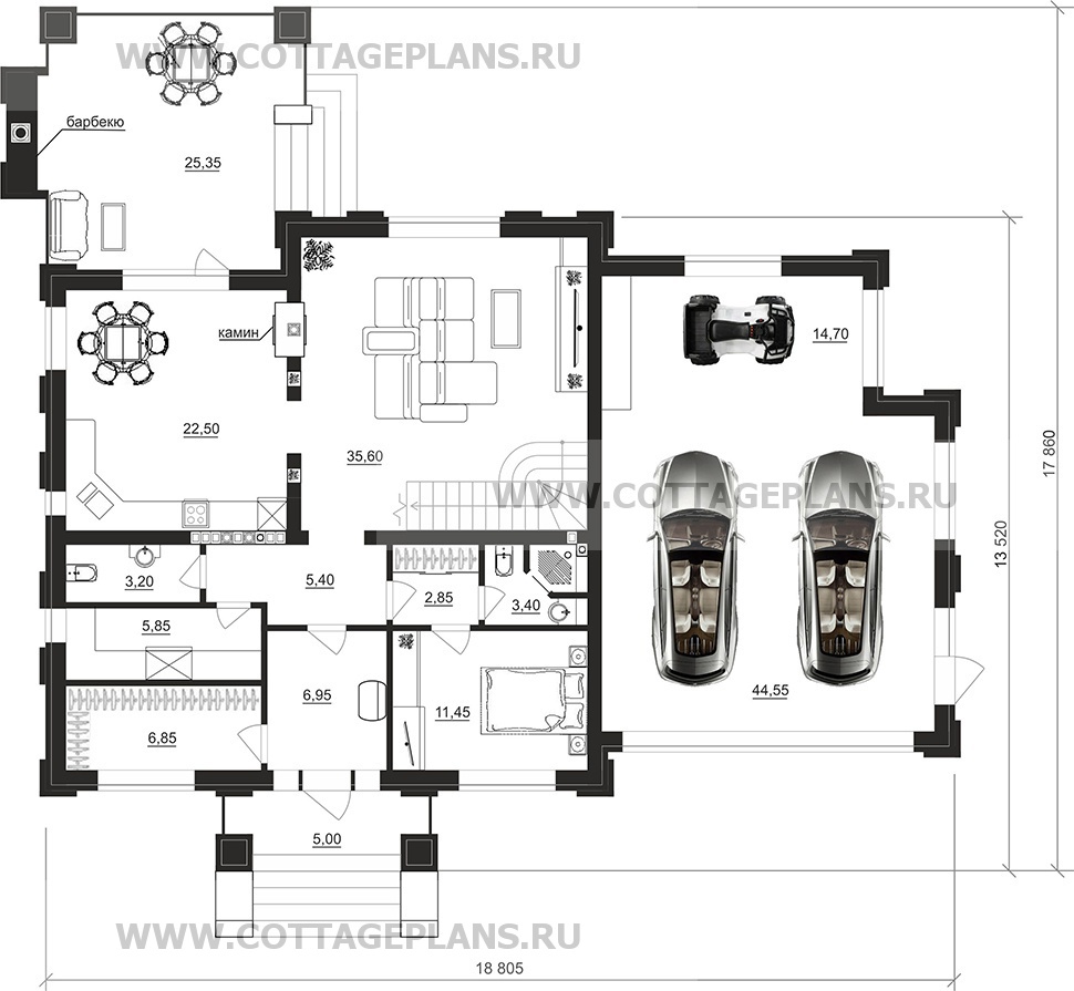 Поэтажные планы проект дома 105-29 общ. площадь 368,85 м2