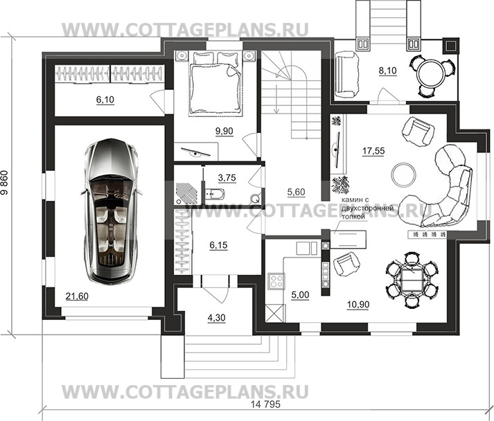 Поэтажные планы проект дома 76-64 общ. площадь 214,60 м2