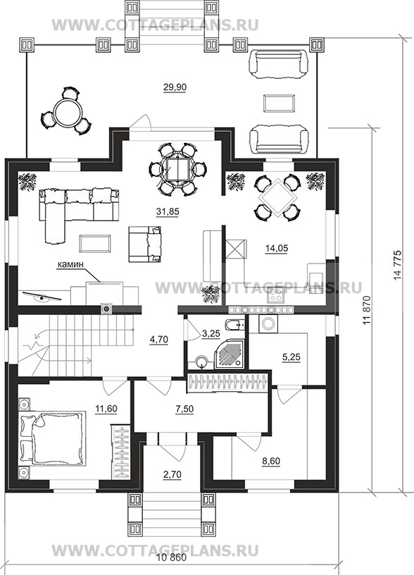 Поэтажные планы проект дома 71-57 общ. площадь 263,65 м2
