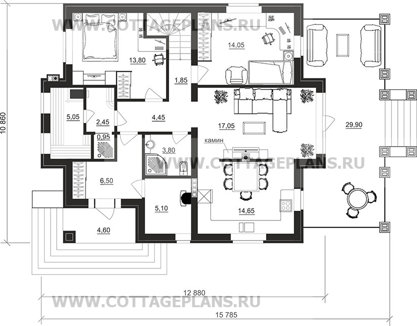 Поэтажные планы проект дома 200-45 общ. площадь 165,30 м2