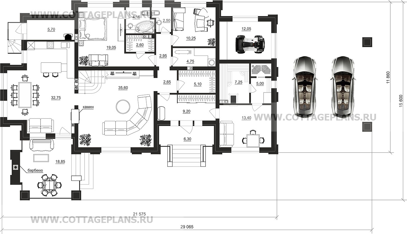 Поэтажные планы проект дома 202-45 общ. площадь 255,35 м2