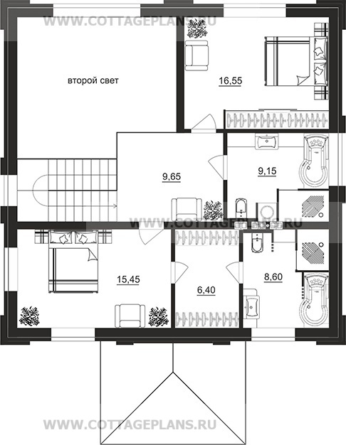 Поэтажные планы проект дома 206-34 общ. площадь 139,15 м2
