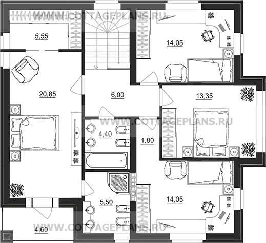 Поэтажные планы проект дома 95-04 общ. площадь 161,25 м2