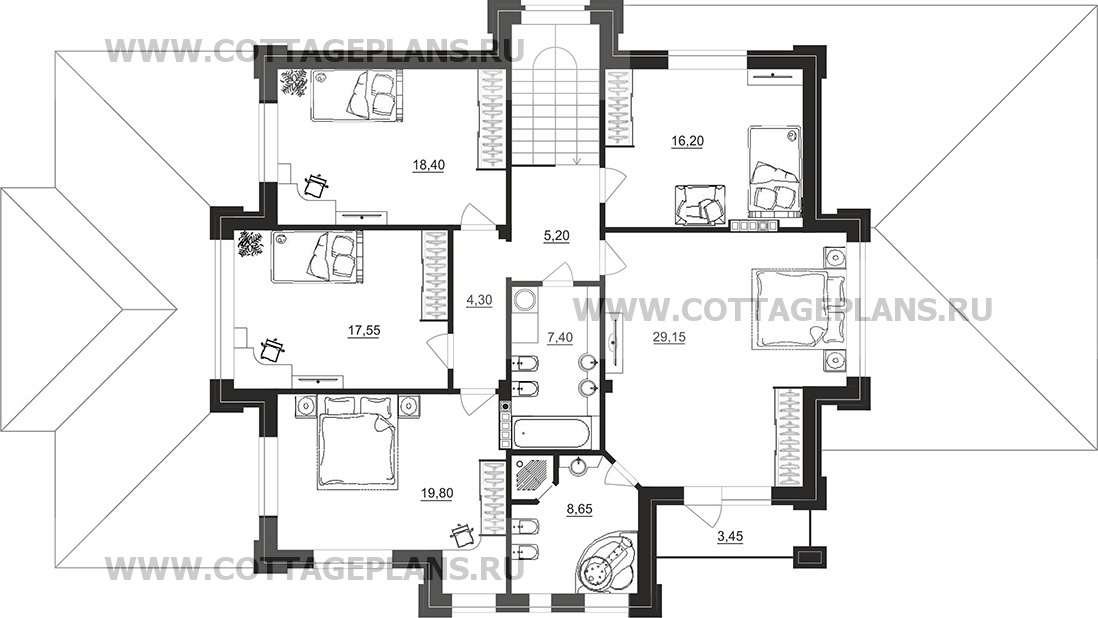 Поэтажные планы проект дома 101-89 общ. площадь 406,10 м2