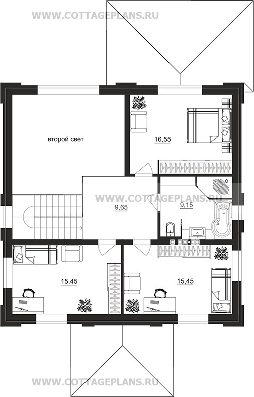 Поэтажные планы проект дома 206-45 общ. площадь 153,95 м2