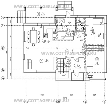Поэтажные планы проект дома 80-24 общ. площадь 209,74 м2