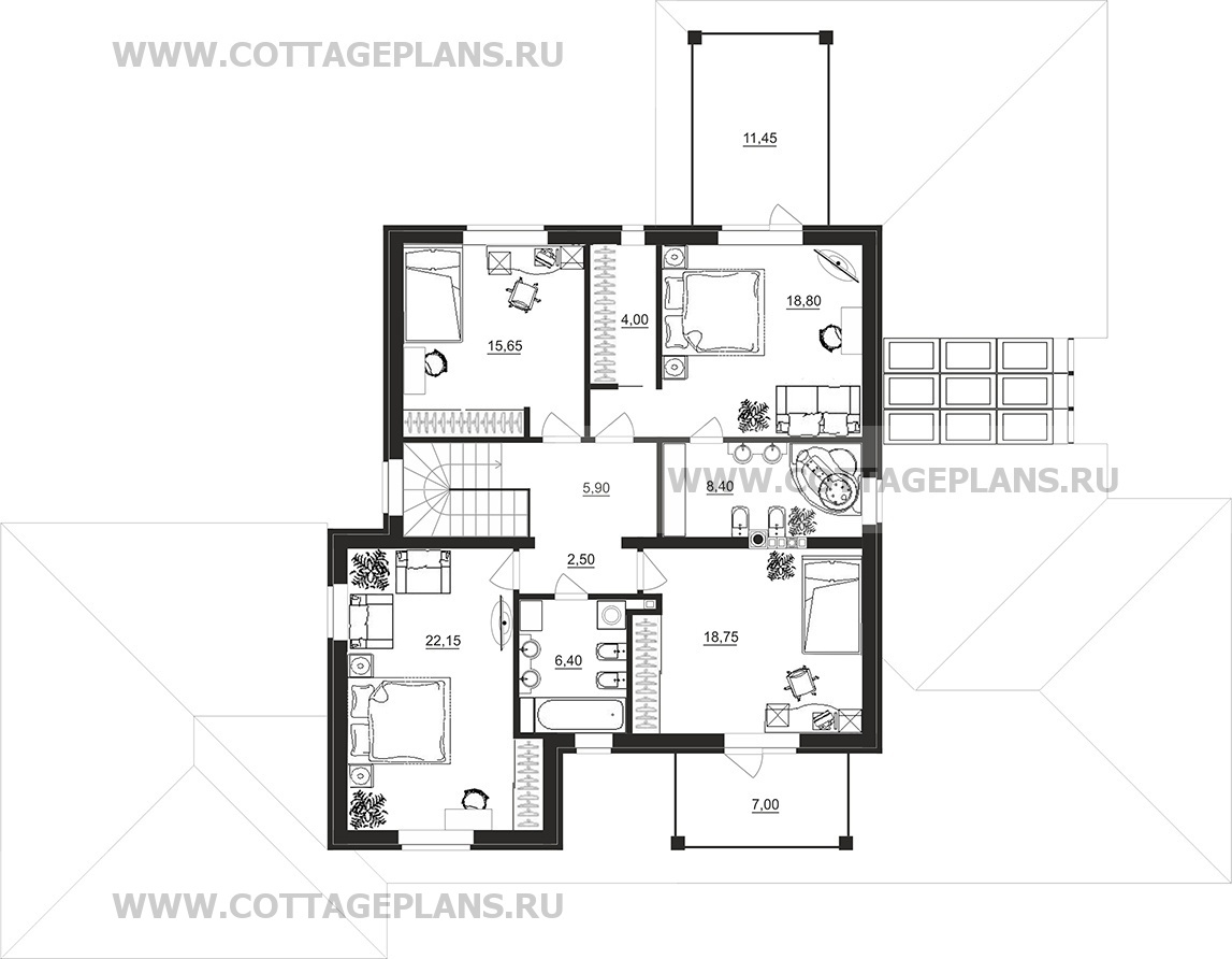 Поэтажные планы проект дома 95-94 общ. площадь 269,30 м2