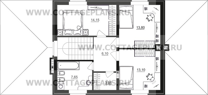 Поэтажные планы проект дома 76-34 общ. площадь 220,00 м2