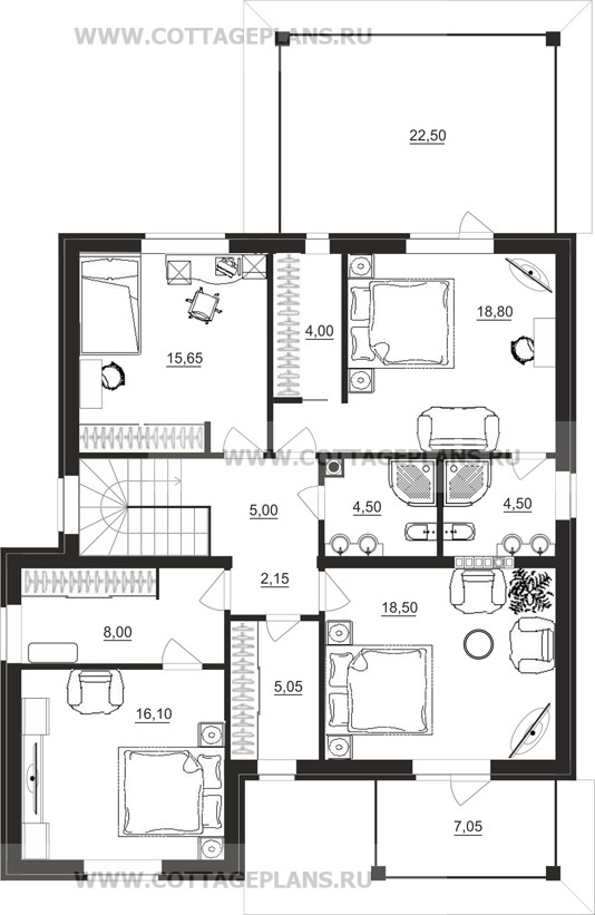 Поэтажные планы проект дома 29-14 общ. площадь 299,80 м2