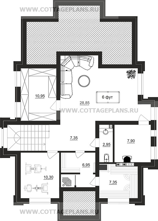 Поэтажные планы проект дома 101-75 общ. площадь 257,90 м2