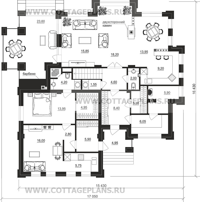Поэтажные планы проект дома 202-07 общ. площадь 249,15 м2