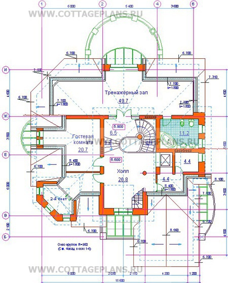 Поэтажные планы проект дома 34-21 общ. площадь 730,5 м2
