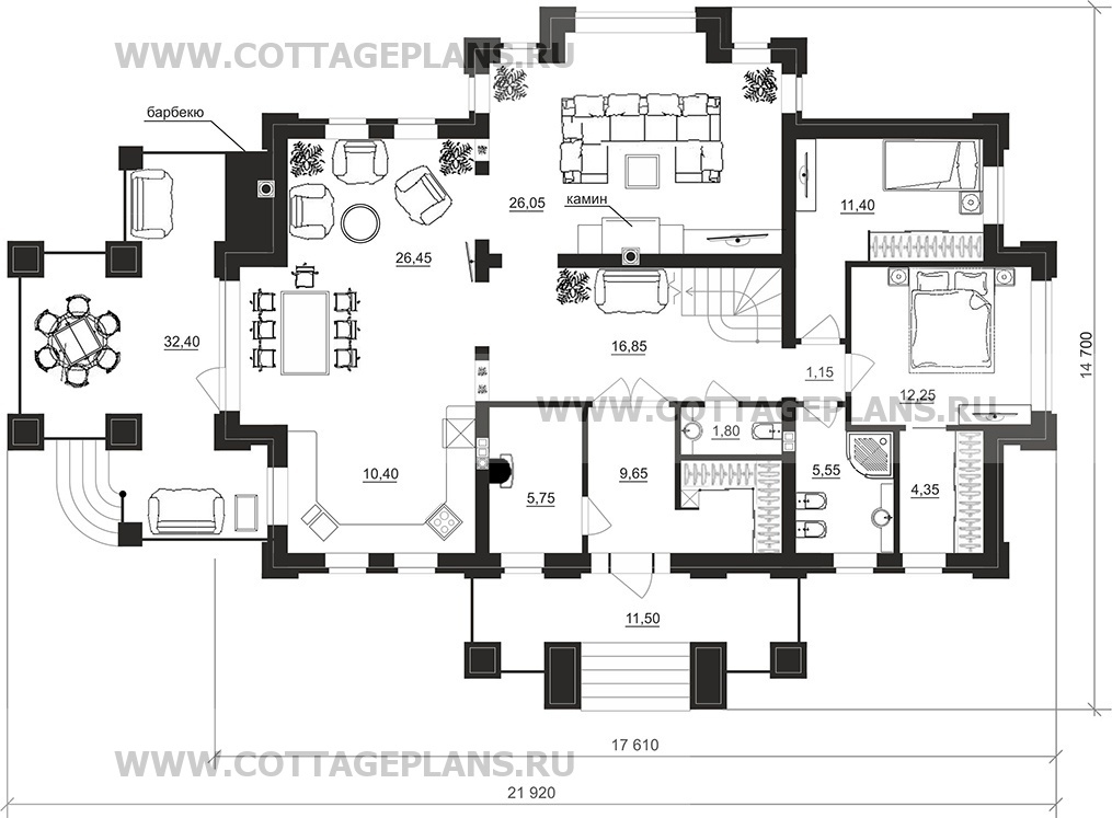 Поэтажные планы проект дома 200-32 общ. площадь 258,40 м2