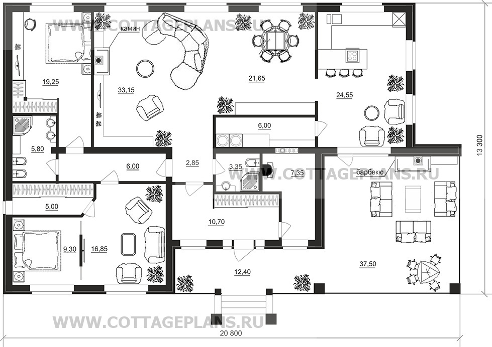 Поэтажные планы проект дома 27-14 общ. площадь 169,85 м2