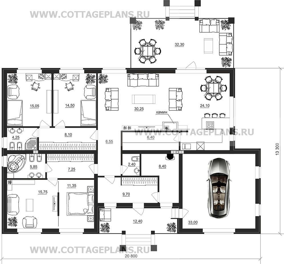 Поэтажные планы проект дома 20-07 общ. площадь 202,70 м2