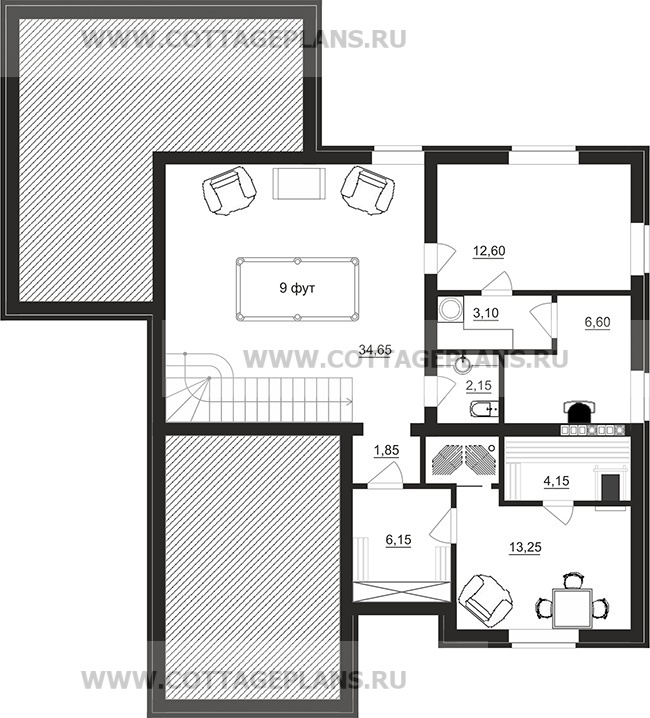 Поэтажные планы проект дома 76-14 общ. площадь 268,30 м2