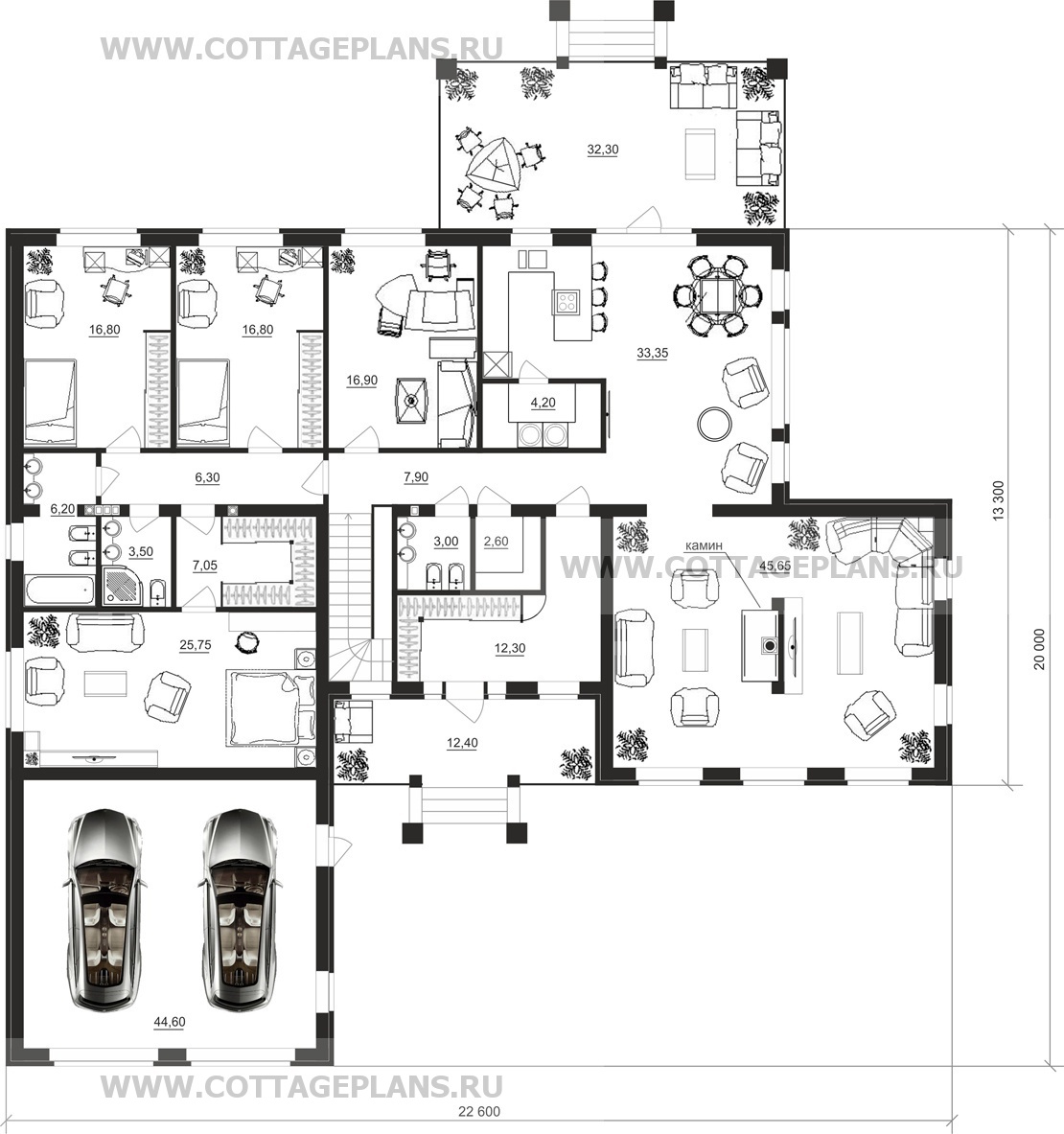 Поэтажные планы проект дома 08-05 общ. площадь 475,00 м2